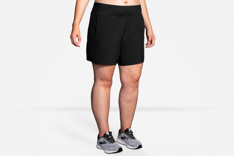 Womens Brooks Chaser 7" Bottoms Black | 815632-YJN